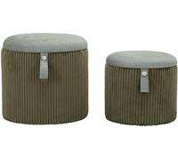 FURNLUX Tabouret Bozen Vert 38cm (2 pièces) / Couleur principale : vert / Dimensions : 38 x 38 x 38 cm