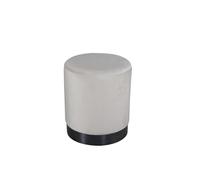 FURNLUX Tabouret ottoman, textile beige, 35 x 35 x 43 cm, tissu velours, pieds en métal noir, forme cylindrique, hauteur d'assise 43 cm