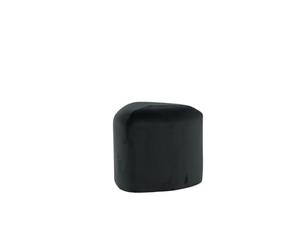 FURNLUX Tabouret ottoman, textile, noir, 46 x 46 x 41 cm, peluche en polyester, velours, mousse, hauteur d'assise 40 cm