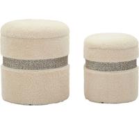 FURNLUX Tabouret Saint-moritz Beige 40cm (2 pièces) / Couleur principale : Beige / Dimensions : 40 x 47 x 40 cm