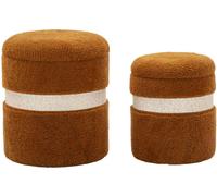 FURNLUX Tabouret Saint-moritz Marron 40cm (2 pièces) / Couleur principale : Marron / Dimensions : 40 x 47 x 40 cm
