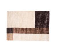 FURNLUX Tapis beige-marron 200 x 300 x 2 cm viscose tissé 21 kg à poils plats tissé à la main dos coton pour intérieur