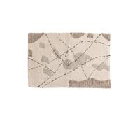 FURNLUX Tapis de Bain Beige/Noir 60x90x2cm Coton Textile 2kg