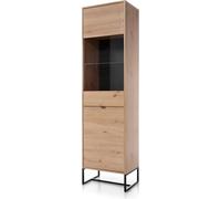 FURNLUX Vitrine Chêne Ambre Clair 53cm / Couleur principale : Beige / Dimensions : 53 x 197 x 39 cm