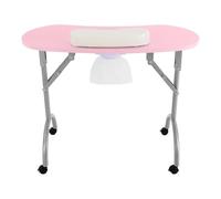 FUROMG Table de manucure avec ventouse - Table de manucure pliable - Table de manucure portable - Repose-main - Studio à ongles (rose)