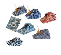 Furoshiki Coton Naturel Lot de 7 Carrés 30cm Éco-Responsable | coton doux, respirant, lot de 7 , taille 30x30cm, idéal emballage cadeau