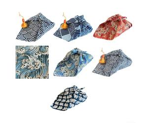Furoshiki Lot de 7 chiffons d'emballage en coton de qualité supérieure pour emballage sans plastique Art japonais traditionnel 30 x 30 cm