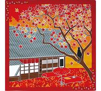 Furoshiki Taille S Mousseline Japonaise Voyage Chat Momiji Novembre Feuilles d'automne