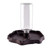 Furpaw Distributeur d'eau pour Reptile, Abreuvoir Tortue, Mangeoire Gamelle Tortue Terrestre Distributeur 2 en 1 de Nourriture Anti Debordement Plastique Bol Accessoire - Brun