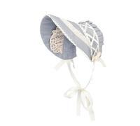 FURPHI Bonnet victorien de pionnier colonial avec dentelle - Costume de thé - Chapeau de soleil pour femme (gris)