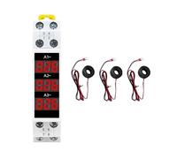 FURREN 1 Ensemble de Détecteur D'Ampèremètre à Affichage Numérique LED à sur Rail Din 3 Phases Blanc