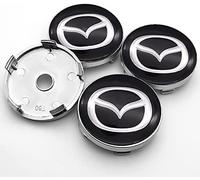 FURREN 4 Pièces Cache Moyeu pour Mazda 2 3 6 MX5 MX30 CX3 CX8 CX9 60mm, Étanche Anti-poussière, Cache Moyeux Centre de Jante Capuchons Voiture Roue Jante Décoration Accessoires,B