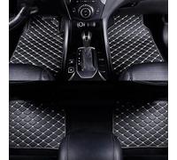 FURREN 4 Pièces Cuir Tapis de Voiture pour BMW 7 Series 740d 728i 730i 730d 730Ld 735i, Antidérapant Imperméable Tapis de Sol Voiture Tous Temps Automobile Pied Doublure Moquette,B Black+White