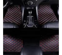 FURREN 4 Pièces Cuir Tapis de Voiture pour Renault Vel Satis VelSatis Wind, Antidérapant Imperméable Tapis de Sol Voiture Tous Temps Automobile Pied Doublure Moquette,C Black+Red
