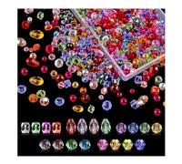 FURREN 800 Pièces Perle Cristal Couleur Perles en Verre à Facettes Perles Transparentes Perles de Verre Cristal pour Bracelet Perles Cristal 4mm 6mm 8mm Perles pour Bijoux,Fabrication de Bijoux DIY