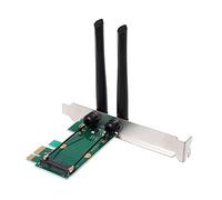 FURREN Carte sans Fil WiFi Mini Adaptateur PCI-E Express vers PCI-E avec 2 Antennes Externes pour PC