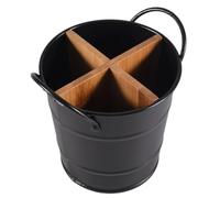 FURREN Couverts de Cuisine Organisateur Support de Couteau Support de Rangement Cuill¨¨Re S¨¦par¨¦E Fourchette Baguettes Ustensiles de Cuisine Outil de Cuisine Seau Noir