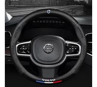 FURREN Couvre Volant Voiture pour Volvo V40 V50 V60 V70 V90, Antidérapant Respirant Souple, Couvre Volant Cache Protege Volant Voiture Caches De Volant Accessoire Voiture,A