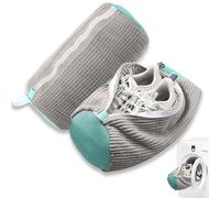 FurrPhunny Lot de 2 sacs de machine à laver à chaussures, nettoyage rapide et facile, sac à chaussures pour machine à laver et sèche-linge, sac de nettoyage pour baskets et la plupart des types et