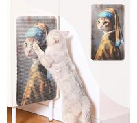 Furrther Griffoir pour chat en sisal (à utiliser sur mur, canapé et moquette) - Surface à gratter résistante aux poils - 55 x 33 cm avec adhésifs à boucle et anneaux, coussinets et épingles torsadées