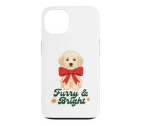 Furry and Bright Christmas Puppy Retro Holiday Design Coque pour iPhone 13