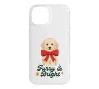 Furry and Bright Christmas Puppy Retro Holiday Design Coque pour iPhone 14