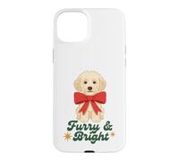 Furry and Bright Christmas Puppy Retro Holiday Design Coque pour iPhone 15 Plus