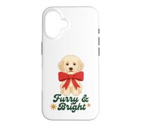 Furry and Bright Christmas Puppy Retro Holiday Design Coque pour iPhone 16