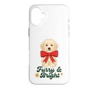 Furry and Bright Christmas Puppy Retro Holiday Design Coque pour iPhone 16 Plus