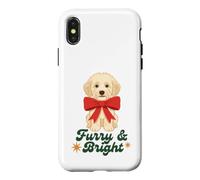 Furry and Bright Christmas Puppy Retro Holiday Design Coque pour iPhone X/XS