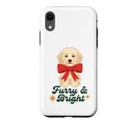 Furry and Bright Christmas Puppy Retro Holiday Design Coque pour iPhone XR