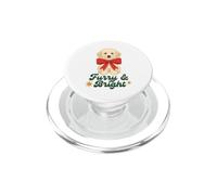 Furry and Bright Christmas Puppy Retro Holiday Design PopSockets PopGrip pour MagSafe