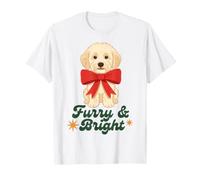 Furry and Bright Christmas Puppy Retro Holiday Design T-Shirt