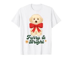 Furry and Bright Christmas Puppy Retro Holiday Design T-Shirt