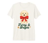 Furry and Bright Christmas Puppy Retro Holiday Design T-Shirt Haut de Gamme