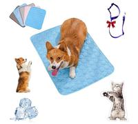 Furry Basics Cooling Mat, Furrybasics CoolingMat, Pet Air Conditioning Bed, Summer Indoor Dog Cooling Pad, Washable & Portable Pet Soft Pad, for Small Medium Large Dogs and Cat (Blue,L/27.6*21.7in)