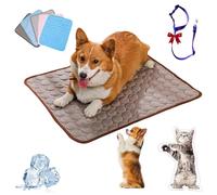 Furry Basics Cooling Mat, Furrybasics CoolingMat, Pet Air Conditioning Bed, Summer Indoor Dog Cooling Pad, Washable & Portable Pet Soft Pad, for Small Medium Large Dogs and Cat (Brown,L/27.6*21.7in)