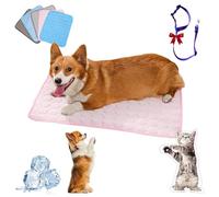 Furry Basics Cooling Mat, Furrybasics CoolingMat, Pet Air Conditioning Bed, Summer Indoor Dog Cooling Pad, Washable & Portable Pet Soft Pad, for Small Medium Large Dogs and Cat (Pink,L/27.6*21.7in)
