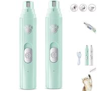 Furry Basics Paw Trimmer, Furrybasics Pet Electric Clippers, 2 in 1 Electric Polishing Automatic Nail Clippers for Dogs, Low-Noise Rechargeable (Green,2pcs)