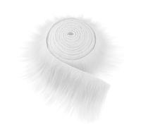 Furry - Fourrure synthétique douce - Pour bricolage - 5 x 150 cm - Fourrure synthétique douce - Pour bricolage, cosplay, décoration de costume, cheveux de Père Noël et sapin de Noël - Blanc