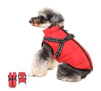 Furry King Dog Winter Coat, Dog Winter Coat, Furry King Winter Dog Jacket, Waterproof Windproof Dog Snow Jacket with Zipper, Furryking 3 in 1 Winter Jacket for Dogs,(Red,L)