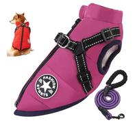 Furry King Dog Winter Coat, Furryking 3 in 1 Winter Jacket for Dogs, Dog Coat with Harness, Zippered Waterproof and Windproof Snow Jacket for Small, Medium and Large Dogs (Purple,XL)