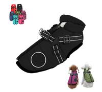 Furry King Dog Winter Coat, FurryKing 3 in 1 Winter Jacket with Harness, Waterproof Windproof Dog Jacket with Zipper, for Small Medium Large Dogs (Black,Small)