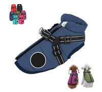Furry King Dog Winter Coat, FurryKing 3 in 1 Winter Jacket with Harness, Waterproof Windproof Dog Jacket with Zipper, for Small Medium Large Dogs (Dark Blue,XXXL)