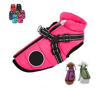 Furry King Dog Winter Coat, FurryKing 3 in 1 Winter Jacket with Harness, Waterproof Windproof Dog Jacket with Zipper, for Small Medium Large Dogs (Pink,5XL)