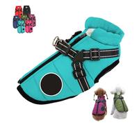 Furry King Dog Winter Coat, FurryKing 3 in 1 Winter Jacket with Harness, Waterproof Windproof Dog Jacket with Zipper, for Small Medium Large Dogs (Lake Blue,5XL)