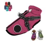 Furry King Dog Winter Coat, FurryKing 3 in 1 Winter Jacket with Harness, Waterproof Windproof Dog Jacket with Zipper, for Small Medium Large Dogs (Purple,XXXL)