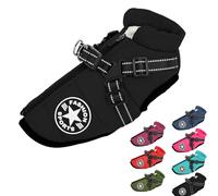 Furry King Dog Winter Coat with Zipper Warm Fleece Dogs Snowsuit Windproof, 3 in 1 Winter Jacket, Dog Coat with Harness Built in (4XL,#5)