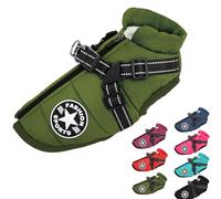 Furry King Dog Winter Coat with Zipper Warm Fleece Dogs Snowsuit Windproof, 3 in 1 Winter Jacket, Dog Coat with Harness Built in (X-Large,#6)