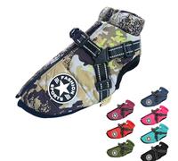 Furry King Dog Winter Coat with Zipper Warm Fleece Dogs Snowsuit Windproof, 3 in 1 Winter Jacket, Dog Coat with Harness Built in (X-Large,#7)